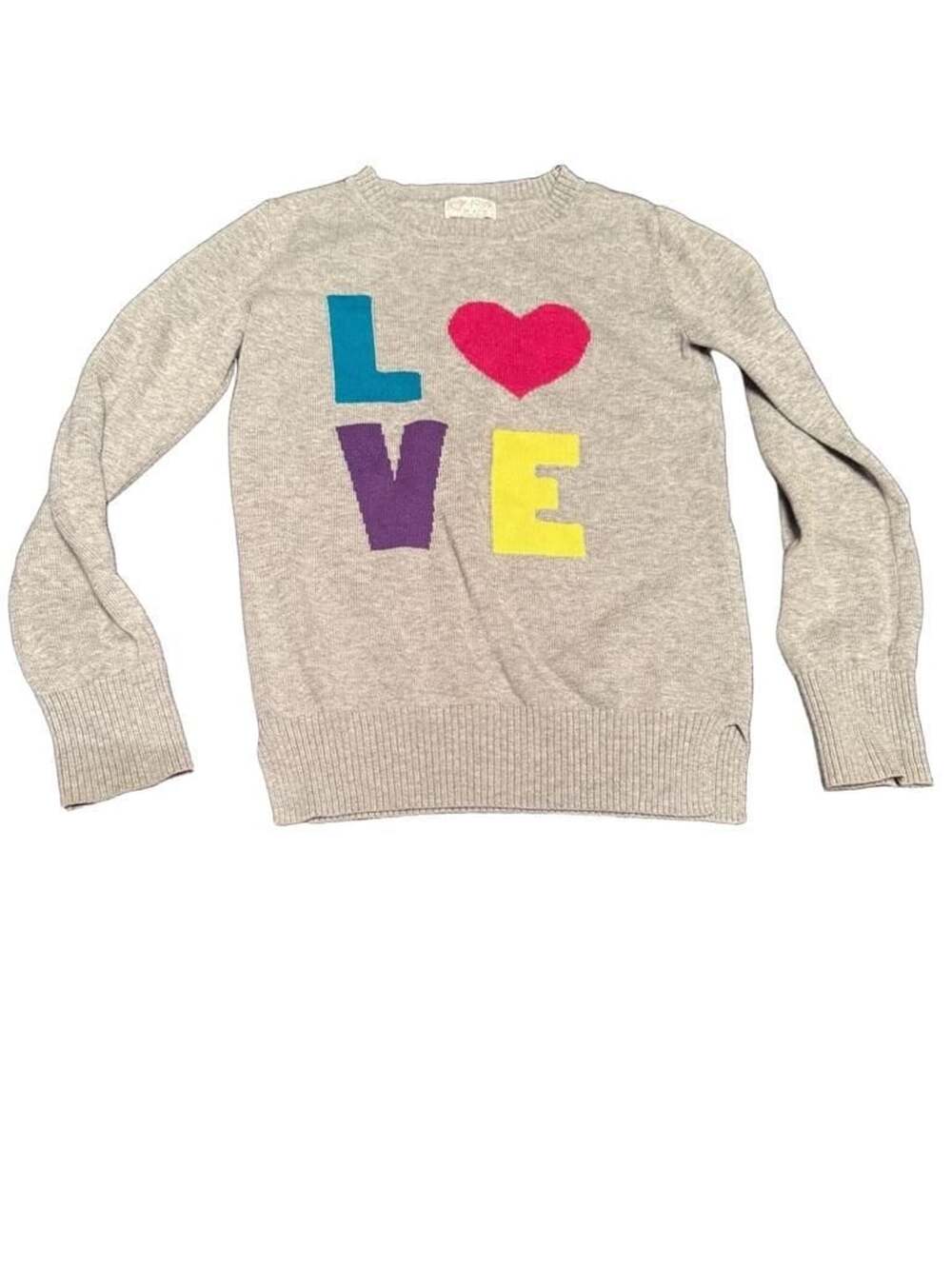 The Children's Place Gray LOVE Sweater Girls Size M 7/8